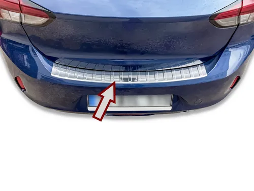 RECAMBO Ladekantenschutz für OPEL Corsa F (BJ 2019-2023) - Schützen Sie Ihren Kofferraum mit dem hochwertigen Edelstahl Ladekantenschutz. Perfekte Passform und einfache Montage dank Spezialklebeband. Verleiht Ihrem Fahrzeug eine edle Optik und schützt vor Kratzern.