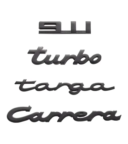 Original PORSCHE Metall Magnete 4er Set Schriftzug 911 Carrera Turbo Targa