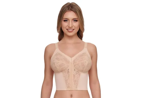 Susa Damen Bügelloser BH mit Spitzeneinsatz, 110C EU - Funktionsunterwäsche mit eleganter Spitze und perfektem Halt ohne Bügel. Der bequeme Vorderverschluss sorgt für zusätzlichen Komfort und Stütze.