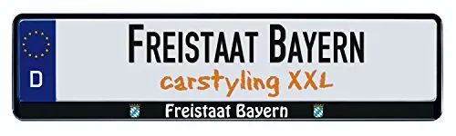 carstyling XXL Design Kennzeichenrahmen Bundesland Freistaat Bayern 1 Stück