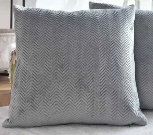 Gardinenbox Kissen Dekokissen LxB 45x45 cm Grau Jacquard »Greta« mit Fischgrät-Design pflegeleicht Reißverschluss weiche 320g Füllung - Vielfältige Farbauswahl, 2023510