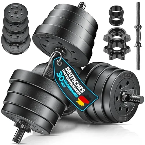 RE:SPORT 2er Hanteln Set verstellbar 30 kg - Hanteln & Gewichte, vielseitig einsetzbar für effektiven Muskelaufbau, ideal für Home Gym mit rutschfesten Griffen und sicherem Halt.