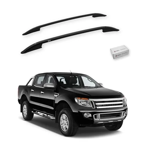 TURTLE Dachreling für Ford Ranger (T6-P375/Px) 2011-2022 – Schwarz - Präzise gefertigte Dachreling für Ford Ranger, ideal zum Transport von Gepäck und Ausrüstung. Leicht zu installieren, mit inklusive Montagematerial. Verleiht Ihrem Fahrzeug Stil und reduziert den Luftwiderstand.