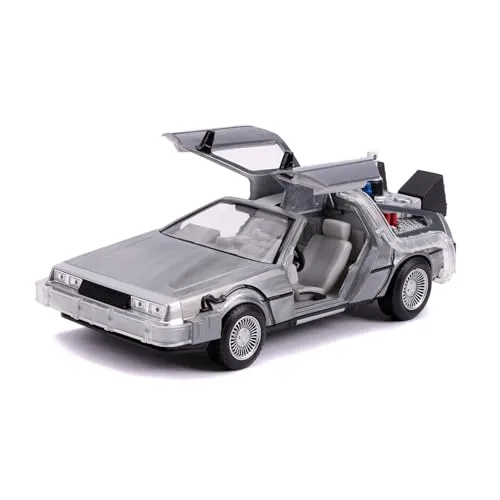 Jada Toys 253255021 Time Machine Back to The Future 2 - Miniatur Motorfahrzeug-Modelle mit vielen Funktionen wie Lichteffekten und öffnenden Türen. Ideal für Fans der Film-Trilogie und Modellliebhaber!