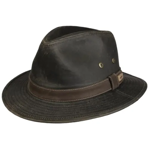 Stetson Sri Lanka Traveller Stoffhut Einfarbiger Hut Ledergarniturband UV-Schutz 40 Herren Frühjahr bis Winter Dunkelbraun XXL (62-63 cm)