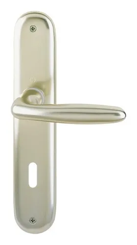 Hoppe Aluminium-Langschild-Türgriff-Garnitur für Innentüren Ovalbart 72/8 mm,Neusilber, 1510/273P