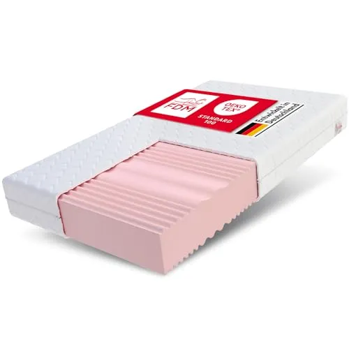 FDM Matratze 80x200 cm H3/H4 - Kaltschaummatratze mit 7 Komfortzonen - Doppelseitige Kaltschaummatratze mit hypoallergenem Bezug, ideal für Allergiker. Hochelastischer HR-Schaum sorgt für hervorragende Unterstützung und hygienischen Schlaf.