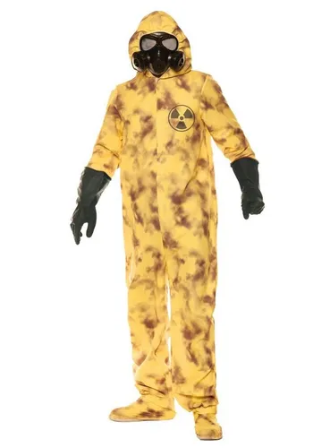 Hazmat Kostüm für Erwachsene XXL - Originelles Hazmat Kostüm in Größe XXL, ideal für Halloween-Feiern. Hergestellt aus gemischten Materialien für einen bequemen Sitz und auffälligen Look.