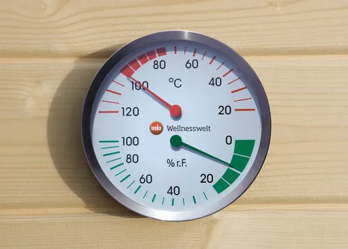 Weka Klimamesser - Präziser Saunamesser für optimales Wohlfühlklima - Sauna-Zubehör mit präziser Temperatur- und Feuchtigkeitsmessung für das perfekte Saunaerlebnis.