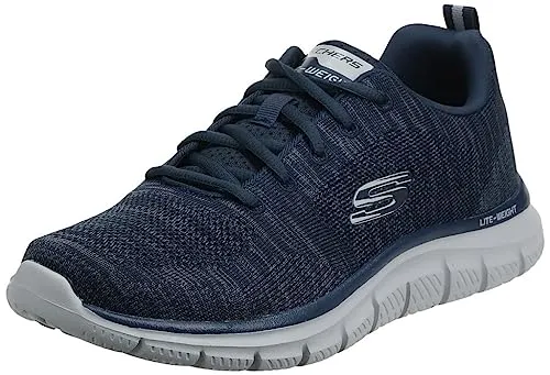 Skechers Damen Track-Front Runner Sneaker, Navy/Grey, 44 EU - Damen-Sneaker aus weichem Netzstoff mit Memory-Schaumstoff-Innensohle für optimalen Komfort, ideal für Fitnesstraining und täglichen Gebrauch.