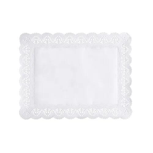 weisse Spitzenpapiere eckig 34 cm x 26 cm Papstar Konditorei 2000