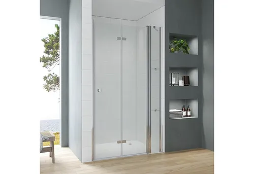 AQUABATOS Dusch-Falttür 90x187 cm – Elegante Nischentür aus ESG-Glas - Die AQUABATOS Dusch-Falttür in der NIMES-Serie bietet eine elegante Lösung für Ihre Dusche. Mit variablen Breiten und hochwertigem Sicherheitsglas sorgt sie für einen stilvollen und praktischen Duschbereich.