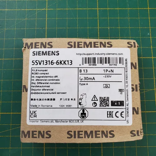 SIEMENS Schalter 5SV13166KK13 - FI-Schutzschalter 2-polig, kompakt und sicher für Ihren Stromkreis