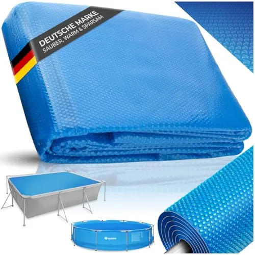 TecTake Poolabdeckung Solarfolie rechteckig - 200 x 300 cm - Sonstiges Poolzubehör mit selbstschwimmender Solarfolie, die das Wasser effektiv erwärmt und vor Verunreinigungen schützt. Leicht und einfach zuzuschneiden.