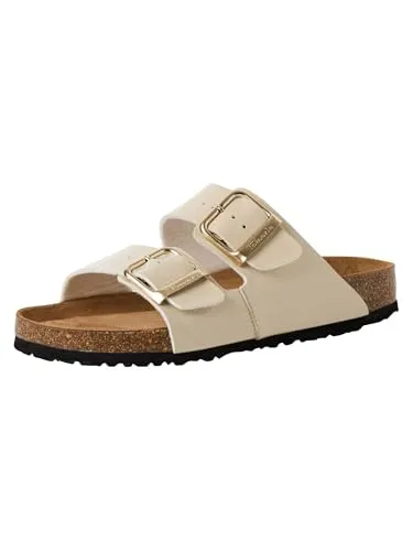 Tamaris Pantolette Schlappen beige 42 EU - Wanderschuhe in Größe 42 EU, bequem und stylish mit 3 cm Absatzhöhe, ideal für entspannte Sommertage.