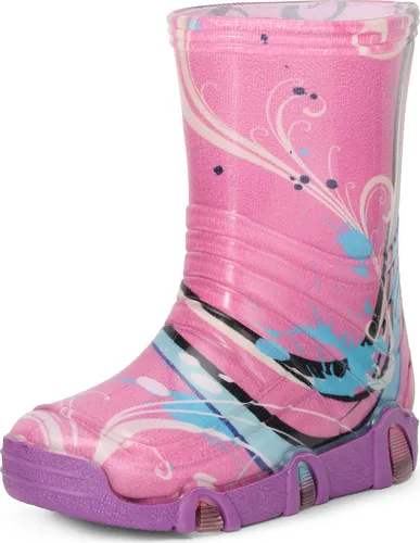 Ladeheid Kinder Mädchen Jungen Gummistiefel Gefüttert Swk2020BW (Violett Muster-33, 27/28)