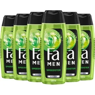 FA Duschgel Men Speedster mit Taurin (6x 250ml) 2in1 Formel für Körper & Haare, aktiviere deinen Körper, Geist & Sinne mit dem erfrischenden Duft von Zitrus & Zitronengras