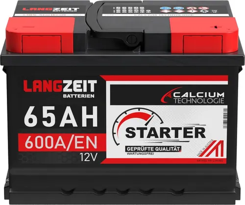 LANGZEIT Autobatterie 12V 65Ah