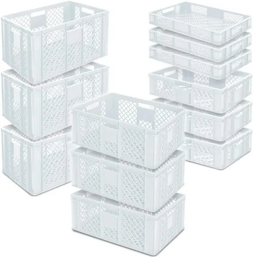 BRB-Lagertechnik Stapelbox Set in weiß von BRB Lagertechnik