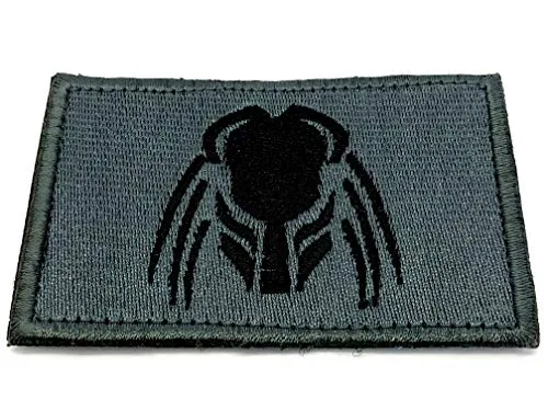 Patch Nation Predator Grau Gestickte Airsoft Klettverschluss-Flecken