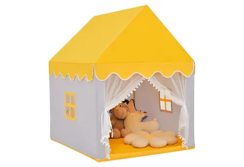 COSTWAY Spielzelt Kinder, mit Baumwolldecke, Fenster 120x105x140cm