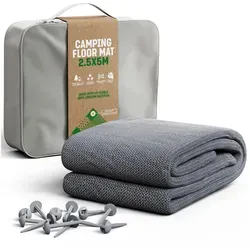 GardenGloss Bodenmatte Vorzeltteppich 500 cm x 250 cm - Zelt-Zubehör mit 12 Befestigungsnägeln und Tragetasche, ideal für einen komfortablen und stabilen Untergrund beim Camping.
