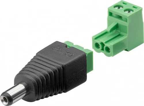 Terminalblock 2-pin > DC-Stecker (5,50 x 2,10 mm) - abnehmbare Schraubbefestigung, 2-teilig