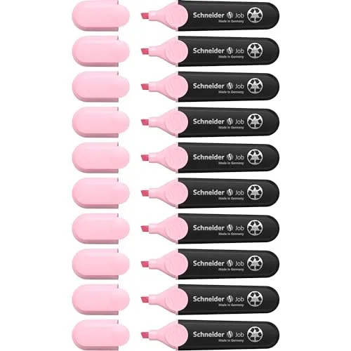Schneider Job 150 Pastell Textmarker (aus recyceltem Kunststoff, ausgezeichnet mit Der blaue Engel) 10er Pack rosé