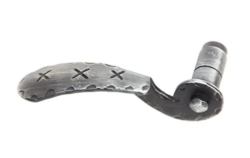 UHRIG Einzelne linke Türklinke aus Schmiedeeisen für z.B. Gartentür, Zimmertür uvm., verzinkter Drücker, Türgriff schwarz, antik Beschlag