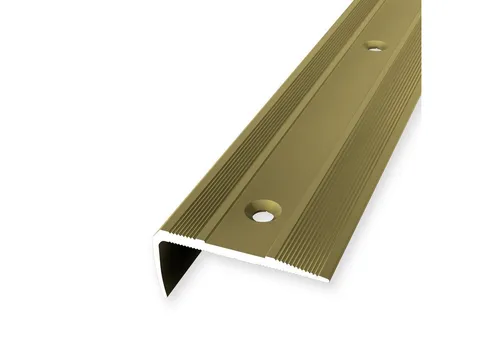 Küberit Treppenkantenprofil Gold 16 x 38 mm - Aluminium - Schütze deine Treppenstufen stilvoll mit dem Küberit Treppenkantenprofil. Eloxiertes Aluminium sorgt für Langlebigkeit und eine elegante Optik. Ideal für verschiedene Treppenarten und zur Reduzierung von Stolpergefahren.