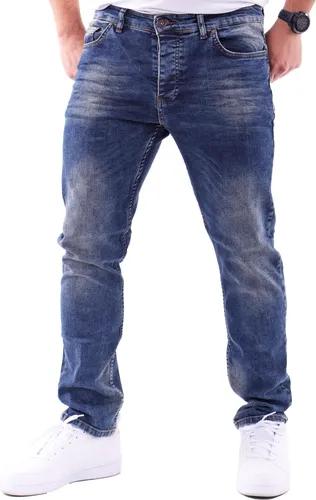 Reslad Herren Slim Fit Stretch-Denim Jeans RS-2063 - Jeans im Vintage Look mit hochwertiger Verarbeitung, elastischem Stoff und körperbetontem Schnitt für optimalen Tragekomfort.