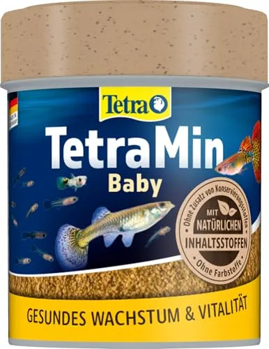 TetraMin Baby - Fischfutter in Form von Mikro-Flocken für die Zierfischbrut bis 1cm Länge, spezielles Wachstumsfutter, 66 ml Dose