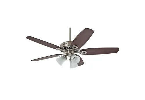 Hunter Deckenventilator Builder Plus, Mit Zugschnur - Eleganter Ventilator für optimale Luftzirkulation, wendbare Flügel in brasilianischer Kirsche und Nussbaum, ideal für jeden Raum.