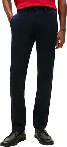 Tommy Hilfiger Herren Hose Core Bleecker 1985 Pima Cotton Chino, Blau - Wanderhose aus 50% Bio-Baumwolle, ideal für jeden Anlass mit optimaler Passform und hohem Tragekomfort. Zeitloses Design für smarte Outfits und Freizeit.