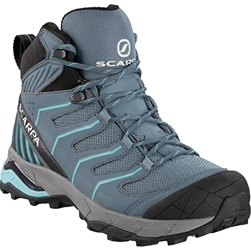 Scarpa Unisex Maverick MID GTX WMN Trekking-& Wanderstiefel, Storm Gray-Aqua - Wanderschuhe für Damen mit Gore-Tex Technologie, wasserdicht und atmungsaktiv für ultimativen Komfort bei jedem Abenteuer.