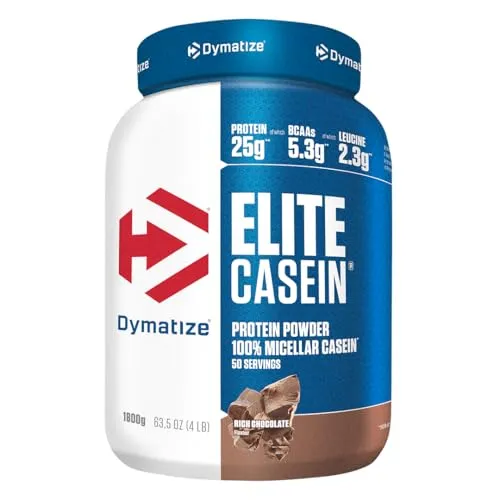 Dymatize Elite Casein Protein Pulver Rich Chocolate 1800g – Hochwertiges Casein Eiweißpulver