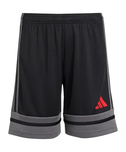 adidas Unisex Kinder SQUADRA25 Short Kids, Black/Team Grey Four/Pure Ruby, 9-10 Years - Trainingsbekleidung, atmungsaktive AEROREADY-Technologie für optimalen Komfort und Trockenheit beim Training.