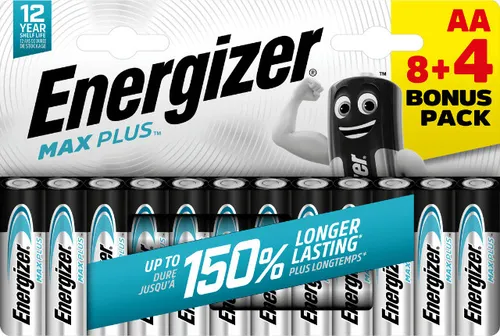 Energizer MAX PLUS AA-Batterien 8+4 Stück