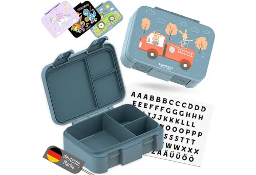 BEARFOOT Lunchbox Brotdose mit Fächern, auslaufsicher von bearfoot