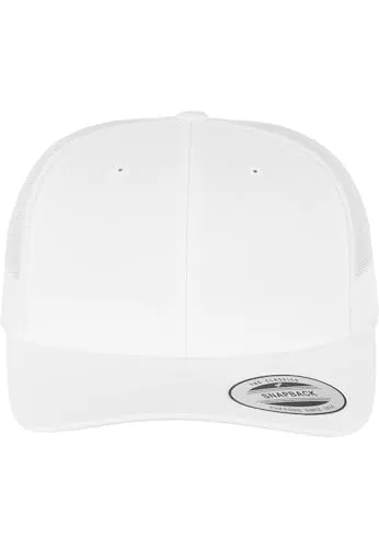 Flexfit Unisex Retro Trucker Cap, Klassische Trucker Cap mit Mesh-Rückseite, one Size, White