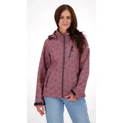DEPROC-Active Damen Softshelljacke SHELBY PEAK - Windbreaker mit Kapuze - Funktionsjacke für Damen, atmungsaktiv und wasserabweisend, ideal für Outdooraktivitäten. Mit abnehmbarer Kapuze und weichem Mikrofleece-Futter für optimalen Tragekomfort.