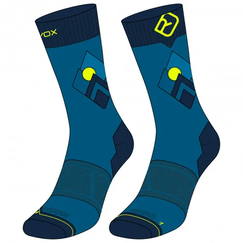 Ortovox Alpine Light Comp Mid Socks Herren - Wandersocken für Bergsteiger - Sportsocken mit leichter Kompression für längeren Komfort beim Bergsteigen, idealer Sitz durch ergonomische Passform und gepolsterte Bereiche für Dämpfung und Blasenfreiheit.