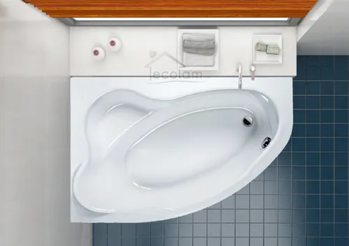 Badewanne Eckbadewanne Wanne 140 x 100 cm Füße Acryl Ab / Überlauf SC links