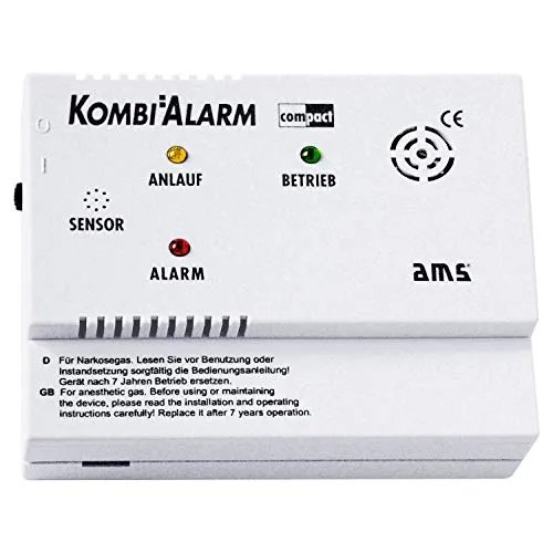 AMS Kombialarm COMPACT Alarmgerät Gas Narkosegas LKW-Fahrerkabinen Warner Sensor