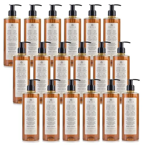 PRIJA Flüssigseife mit Ginseng - 18x380ml Flakon - Vitalisierende Hotelseife mit Ginseng-Extrakt, ideal für ein erfrischendes Pflegeerlebnis. Perfekt für Hotels oder den eigenen Gebrauch.