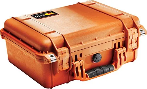 PELI 1450 Robuster Maximal Schützender Koffer, IP67 Wasser- und Staubdicht, 15L Volumen, Ohne Schaum, Orange