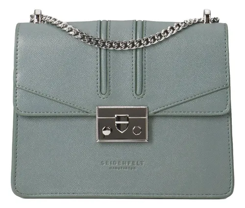 Seidenfelt Manufaktur Abendtasche Roros - Elegante Abendtasche in Dusty Blue, ideal für besondere Anlässe. Mit verstellbarer Kette und standfester Form für praktischen Tragekomfort.