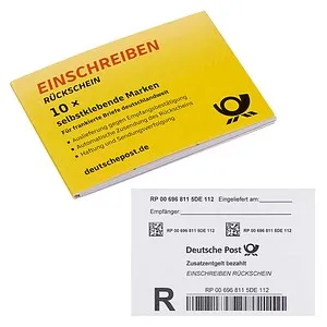Deutsche Post Einschreibenmarken 