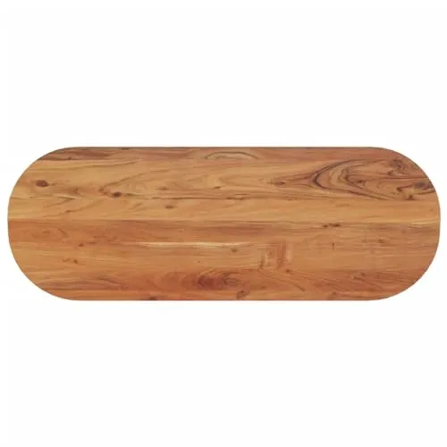 vidaXL Oval Holzplatte für Tisch, 110x40cm aus Akazien-Massivholz - Esszimmertischplatte aus robustem Akazienholz, ideal zur Auffrischung oder für eigene Möbelprojekte. Unbehandelte Oberfläche ermöglicht individuelle Gestaltung.