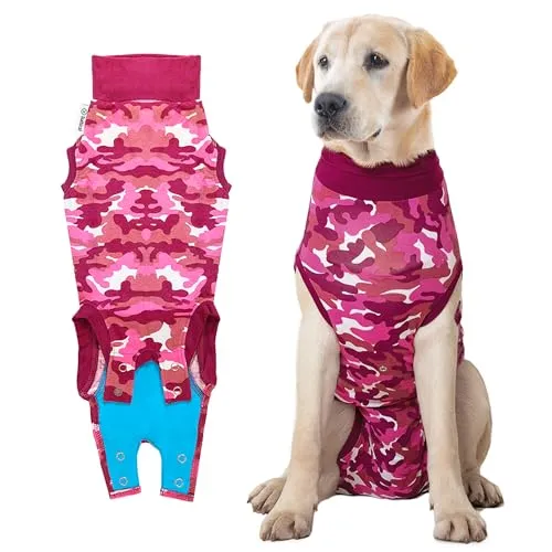 Suitical Recovery Suit Hund, XXL, Rosa Camouflage